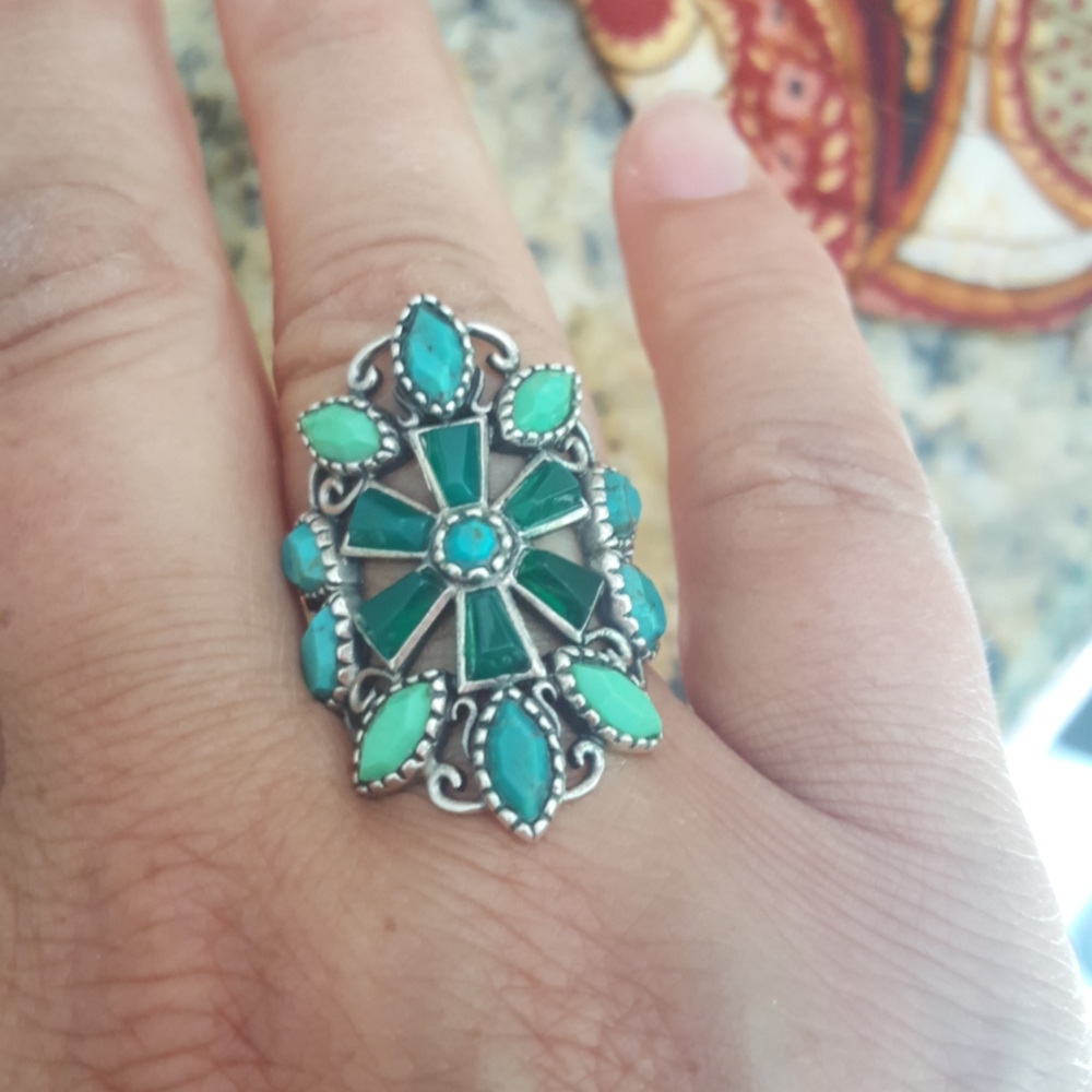 Silpada turquoise agate magnesite ring Size 8